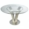 Armen Living Cleo Contemporary Dining Table In Stainless Steel With Clear Glass 03 - Armen Living Cleo Contemporary Dining Table In Stainless Steel With Clear Glass 03