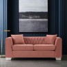 Cambridge Contemporary Loveseat in Brushed Stainless Steel and Blush Velvet - Lifestyle