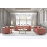 Cambridge Contemporary Loveseat in Brushed Stainless Steel and Blush Velvet - Lifestyle 2