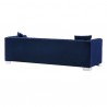 Armen Living Cambridge Contemporary Sofa in Brushed Stainless Steel and Blue Velvet- Back