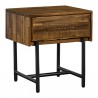 Armen Living Cusco 3 Piece Acacia King or Queen Bed And Nightstands Bedroom Set In Antique Acacia 04