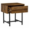 Armen Living Cusco 3 Piece Acacia King or Queen Bed And Nightstands Bedroom Set In Antique Acacia 05