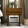 Armen Living Cusco 3 Piece Acacia King or Queen Bed And Nightstands Bedroom Set In Antique Acacia 06