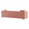 Armen Living Cambridge Contemporary Sofa in Brushed Stainless Steel and Blush Velvet- Back