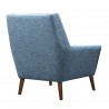 Armen Living Cobra Mid-Century Modern Chair in Blue Linen and Walnut Legs - Back Angle