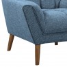 Armen Living Cobra Mid-Century Modern Chair in Blue Linen and Walnut Legs - Leg Detail