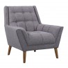 Armen Living Cobra Mid-Century Modern Chair in Dark Gray Linen and Walnut Legs - Angled