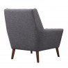Armen Living Cobra Mid-Century Modern Chair in Dark Gray Linen and Walnut Legs - Back Angle