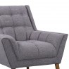 Armen Living Cobra Mid-Century Modern Chair in Dark Gray Linen and Walnut Legs - CloseUp
