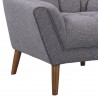 Armen Living Cobra Mid-Century Modern Chair in Dark Gray Linen and Walnut Legs - Leg Close-Up