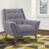 Armen Living Cobra Mid-Century Modern Chair in Dark Gray Linen and Walnut Legs - Lifestyle