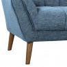 Armen Living Cobra Mid-Century Modern Sofa in Blue Linen and Walnut Legs - Leg Close-Up