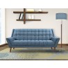 Armen Living Cobra Mid-Century Modern Sofa in Blue Linen and Walnut Legs - Lifestyle