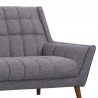 Armen Living Cobra Mid-Century Modern Sofa in Dark Gray Linen and Walnut Legs Half