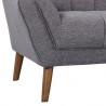 Armen Living Cobra Mid-Century Modern Sofa in Dark Gray Linen and Walnut Legs Bottom