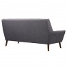 Armen Living Cobra Mid-Century Modern Sofa in Dark Gray Linen and Walnut Legs - Back Angle