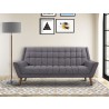 Armen Living Cobra Mid-Century Modern Sofa in Dark Gray Linen and Walnut Legs - Lifestyle