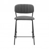 Armen Living Carlo 26" Gray Faux Leather And Black Metal Counter Height Bar Stool  001