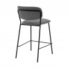 Armen Living Carlo 26" Gray Faux Leather And Black Metal Counter Height Bar Stool  004