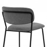 Armen Living Carlo 26" Gray Faux Leather And Black Metal Counter Height Bar Stool  005