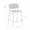 Armen Living Carlo 26" Gray Faux Leather And Black Metal Counter Height Bar Stool  006