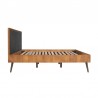 Armen Living Coco Rustic Oak Wood Upholstered Faux Leather Platform Bed In Black 03