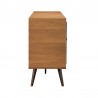 Armen Living Coco Rustic Oak Wood and Faux Leather Sideboard Cabinets Side