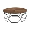 Armen Living Cosmo Walnut Veneer Coffee Table with Black Metal Base Side - Armen Living Cosmo Walnut Veneer Coffee Table with Black Metal Base Side