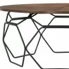 Armen Living Cosmo Walnut Veneer Coffee Table with Black Metal Base Half - Armen Living Cosmo Walnut Veneer Coffee Table with Black Metal Base Half