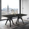 Cortina 79" Mid-Century Modern Black Wood Dining Table with Black Legs 01