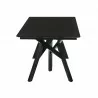 Cortina 79" Mid-Century Modern Black Wood Dining Table with Black Legs - Side - Cortina 79" Mid-Century Modern Black Wood Dining Table with Black Legs - Side