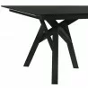 Cortina 79" Mid-Century Modern Black Wood Dining Table with Black Legs - Leg Detail - Cortina 79" Mid-Century Modern Black Wood Dining Table with Black Legs - Leg Detail