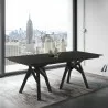 Cortina 79" Mid-Century Modern Black Wood Dining Table with Black Legs - Liestyle - Cortina 79" Mid-Century Modern Black Wood Dining Table with Black Legs - Liestyle