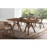 Cortina 79" Mid-Century Modern Walnut Wood Dining Table with Walnut Legs