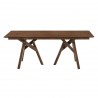 Cortina 79" Mid-Century Modern White Wood Dining Table with Walnut Legs - Front