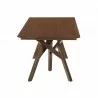Cortina 79" Mid-Century Modern White Wood Dining Table with Walnut Legs - Side - Cortina 79" Mid-Century Modern White Wood Dining Table with Walnut Legs - Side