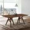 Cortina 79" Mid-Century Modern White Wood Dining Table with Walnut Legs - Cortina 79" Mid-Century Modern White Wood Dining Table with Walnut Legs