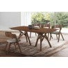 Cortina 79" Mid-Century Modern White Wood Dining Table with Walnut Legs