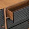 Armen Living Coco Rustic Oak Wood and Faux Leather Dresser- Top View
