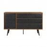 Armen Living Coco Rustic Oak Wood and Faux Leather Dresser Front