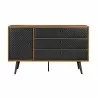 Armen Living Coco Rustic Oak Wood and Faux Leather Dresser Front - Armen Living Coco Rustic Oak Wood and Faux Leather Dresser Front