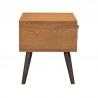 Armen Living Coco Rustic Single Drawer Oak Wood and Faux Leather Nightstand in Black 03