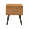 Armen Living Coco Rustic Single Drawer Oak Wood and Faux Leather Nightstand in Black 03 - Armen Living Coco Rustic Single Drawer Oak Wood and Faux Leather Nightstand in Black 03