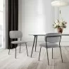 Armen Living Carlo Gray Velvet And Metal Dining Room Chairs - Set of 2 - Armen Living Carlo Gray Velvet And Metal Dining Room Chairs - Set of 2
