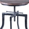 Armen Living Concord Adjustable Barstool In Industrial Gray Finish With Pine Wood Seat 004