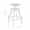 Armen Living Concord Adjustable Barstool In Industrial Gray Finish With Pine Wood Seat 005