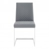 Armen Living Copen Contemporary Dining Chair In Brushed Stainless Steel And Gray Faux Leather - Set of 2 06