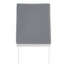 Copen Contemporary Dining Chair in Brushed Stainless Steel and Grey Faux Leather - Set of 2 - Back