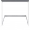 Copen Contemporary Dining Chair in Brushed Stainless Steel and Grey Faux Leather - Set of 2 - Leg Detail