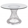 Armen Living Calypso Contemporary Dining Table In Brushed Stainless Steel With Clear Tempered Glass 03